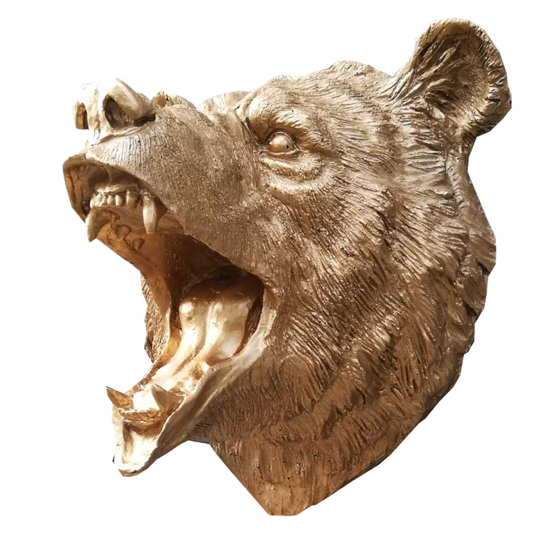 Голова медведя с оскалом золото